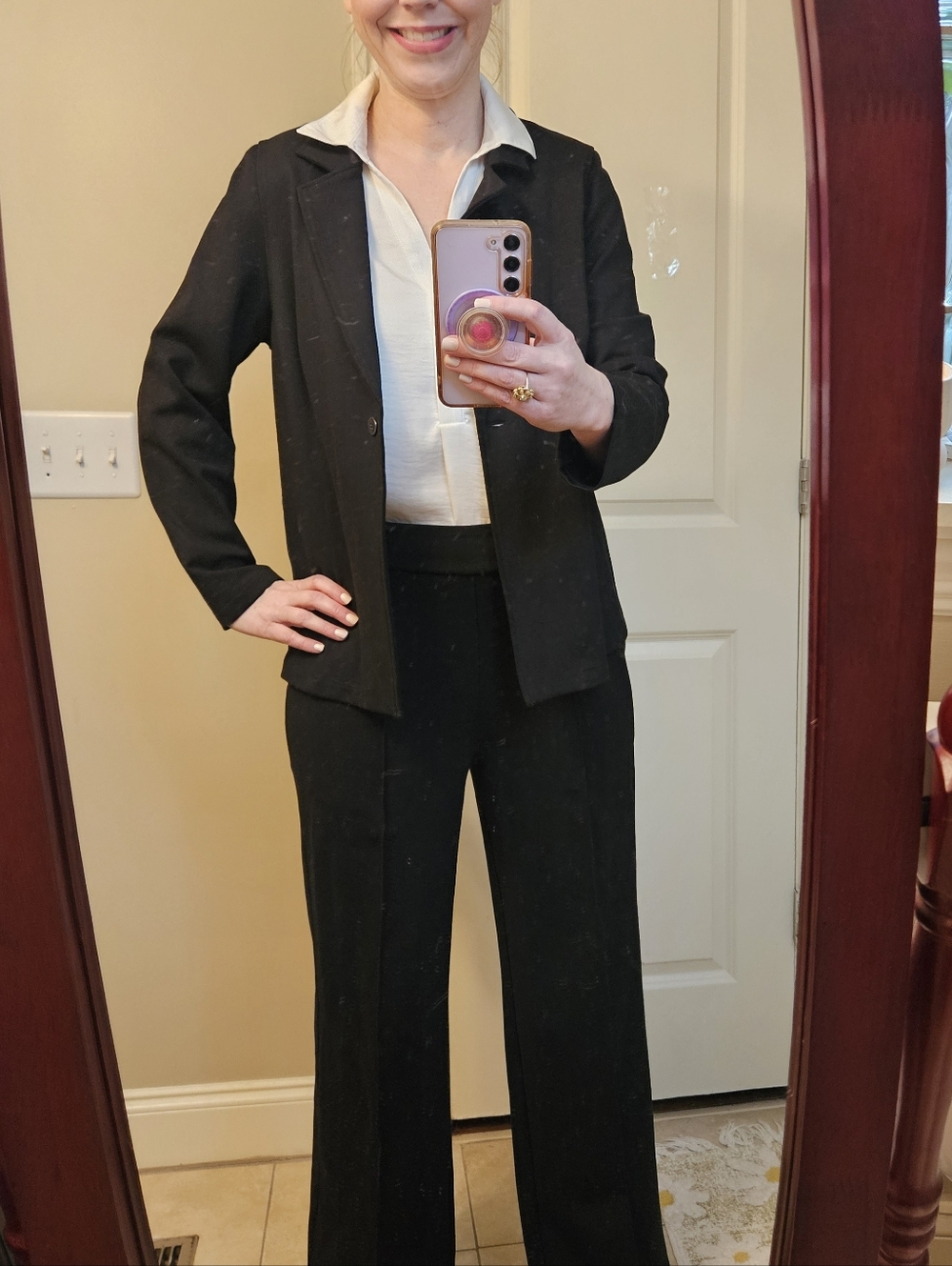 MARBLE Black Wide-Leg Trouser Suit Set NWT | Blazer + Pants | Minimalist Chic